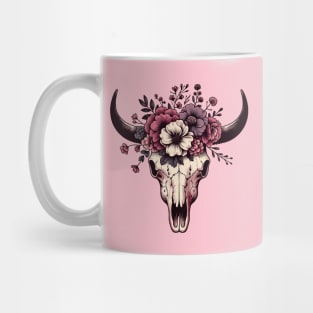 Cow skull with flowers Mug